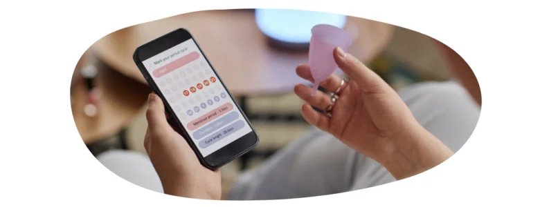 Menstrual cup and app tracking cycle