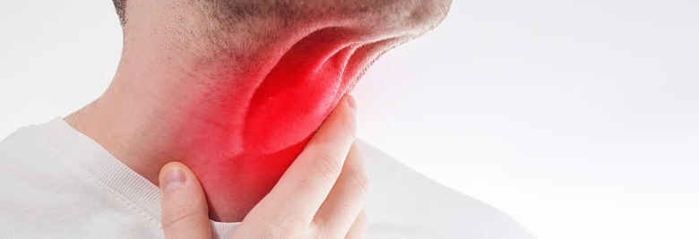 Man with sore throat