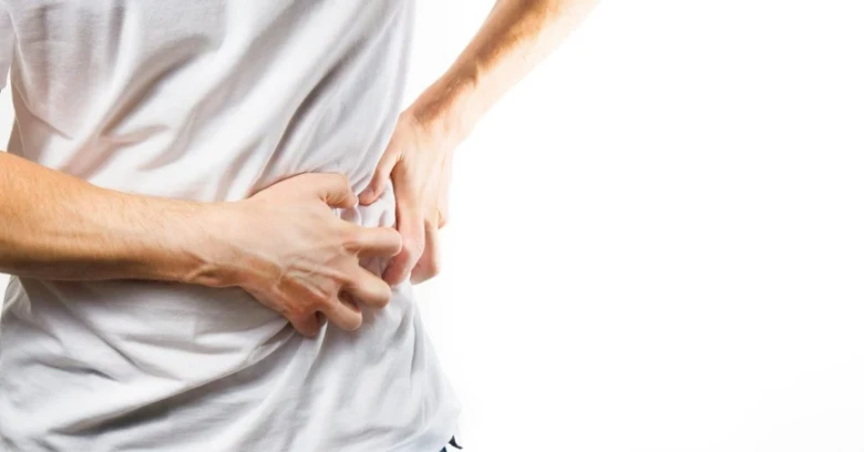 Man holding side pain