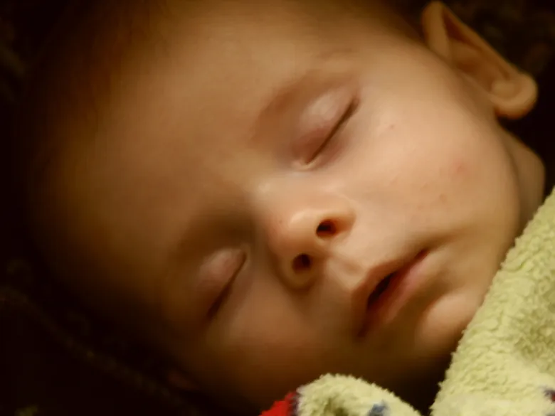 Sleeping baby face closeup