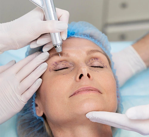 Woman receiving cosmetic procedure