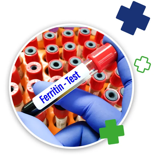 Krevní test na ferritin pro diagnostiku anémie.