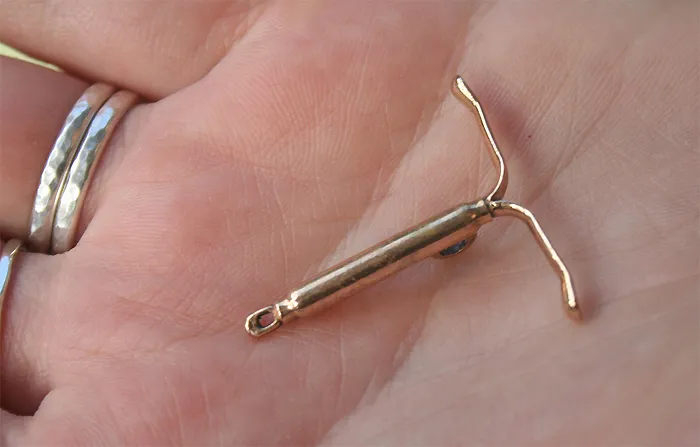 Intrauterine device in hand